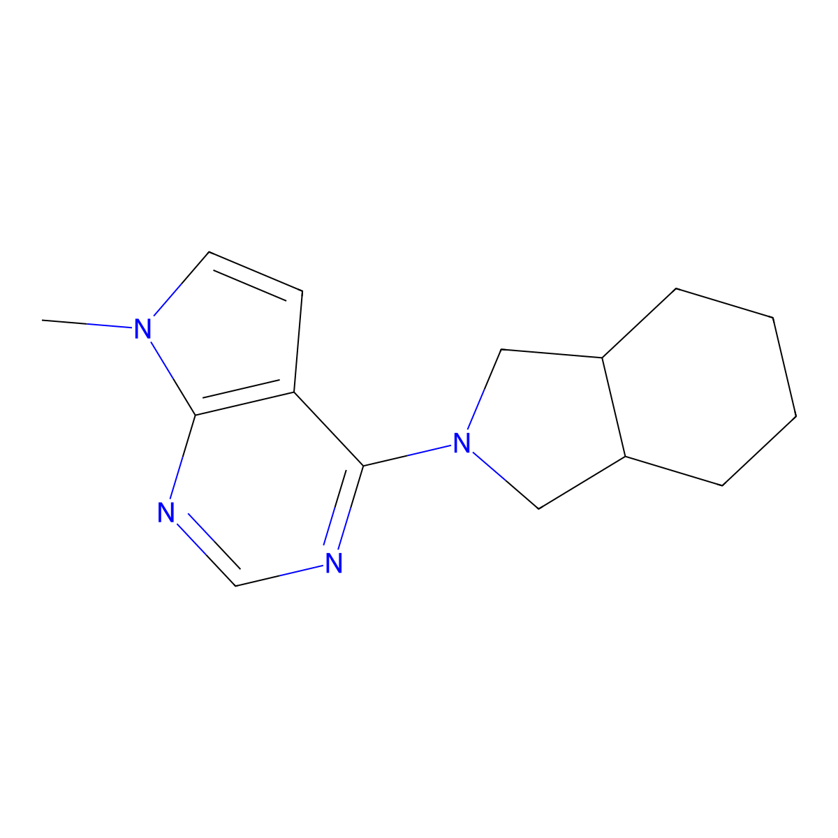 2-{7-methyl-7H-pyrrolo[2,3-d]pyrimidin-4-yl}-octahydro-1H-isoindole molecular structure, CAS 2549013-48-9