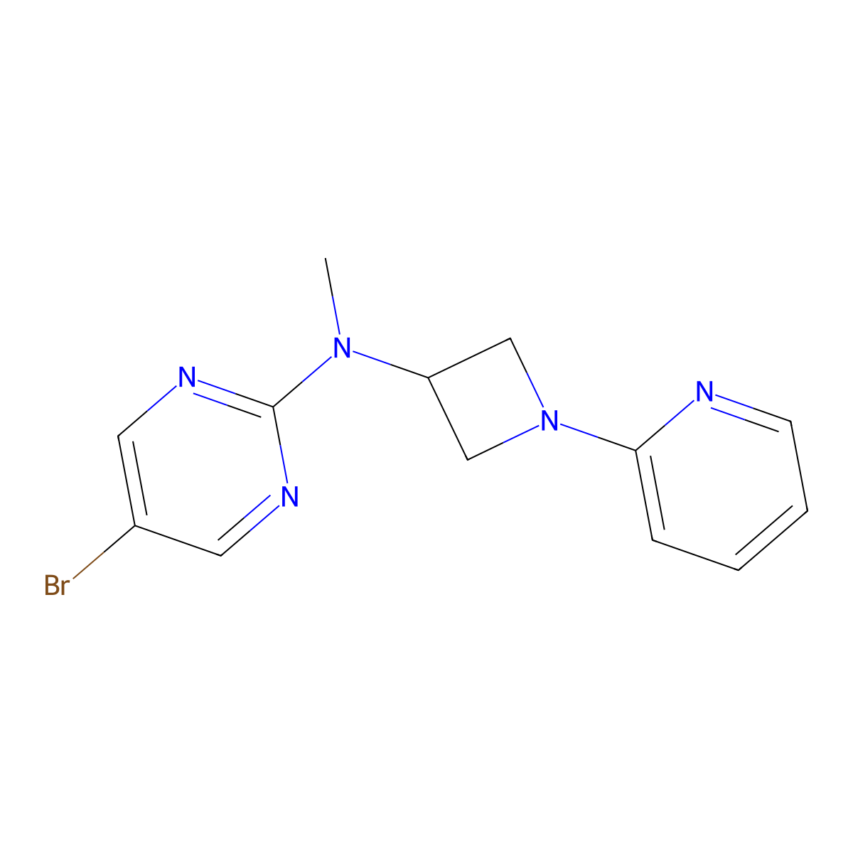 5-bromo-N-methyl-N-[1-(pyridin-2-yl)azetidin-3-yl]pyrimidin-2-amine molecular structure, CAS 2549013-50-3