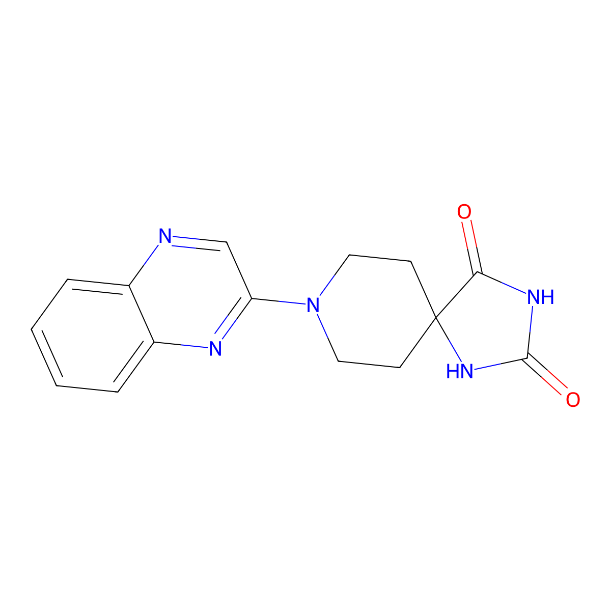 8-(Quinoxalin-2-yl)-1,3,8-triazaspiro[4.5]decane-2,4-dione molecular structure, CAS 2549013-61-6