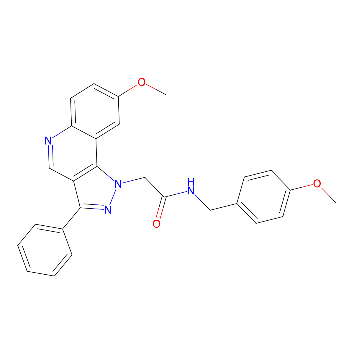 2-{8-methoxy-3-phenyl-1H-pyrazolo[4,3-c]quinolin-1-yl}-N-[(4-methoxyphenyl)methyl]acetamide molecular structure, CAS 2549013-72-9
