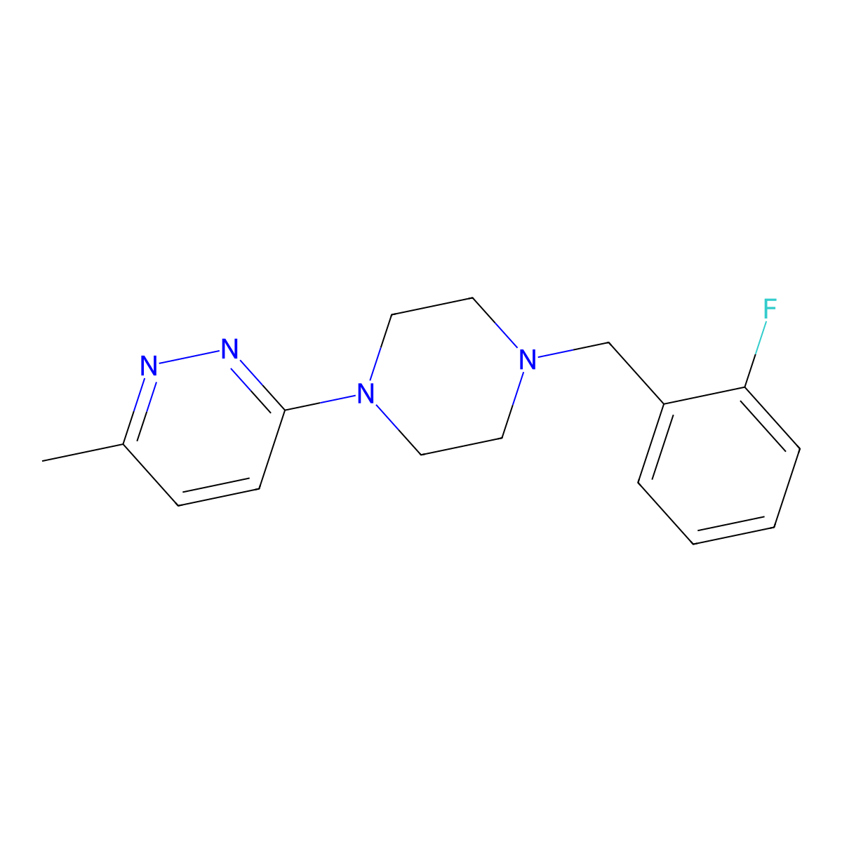 3-{4-[(2-Fluorophenyl)methyl]piperazin-1-yl}-6-methylpyridazine molecular structure, CAS 2549013-82-1