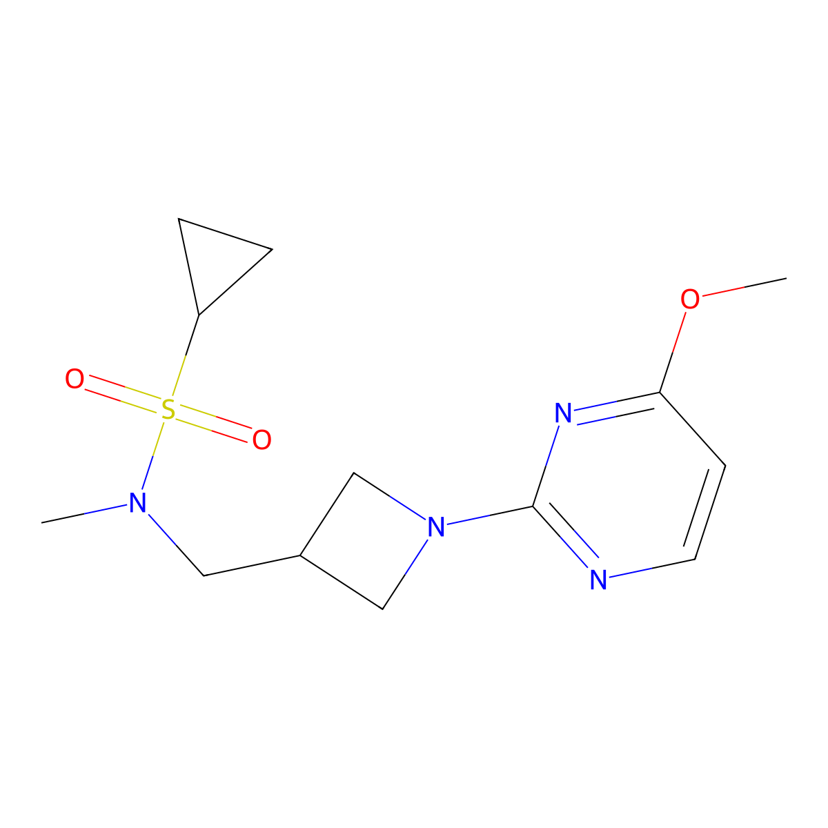 N-{[1-(4-methoxypyrimidin-2-yl)azetidin-3-yl]methyl}-N-methylcyclopropanesulfonamide molecular structure, CAS 2549013-86-5