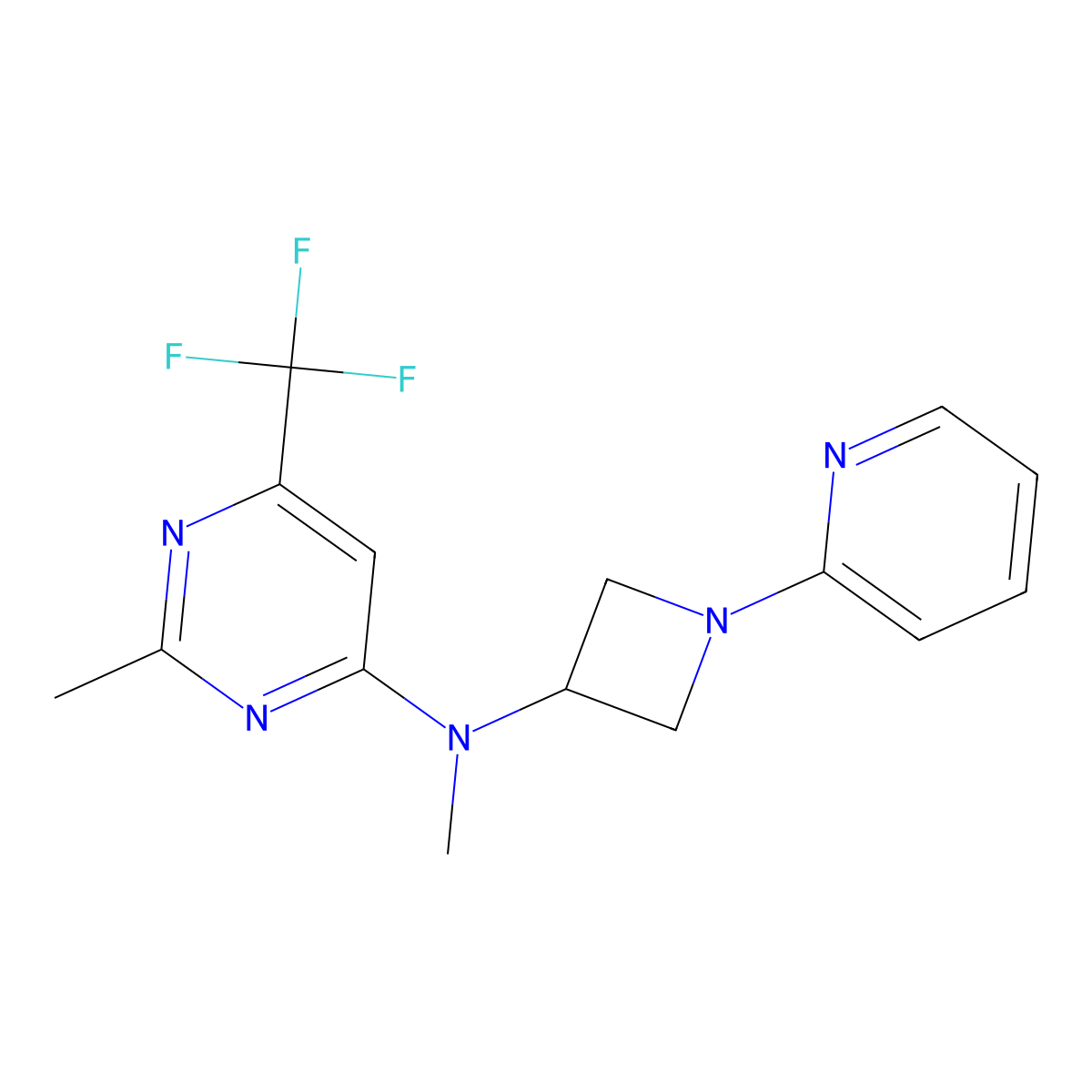 N,2-dimethyl-N-[1-(pyridin-2-yl)azetidin-3-yl]-6-(trifluoromethyl)pyrimidin-4-amine molecular structure, CAS 2549013-91-2