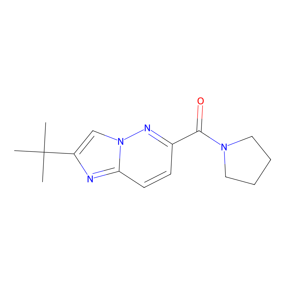1-{2-Tert-butylimidazo[1,2-b]pyridazine-6-carbonyl}pyrrolidine molecular structure, CAS 2549013-98-9