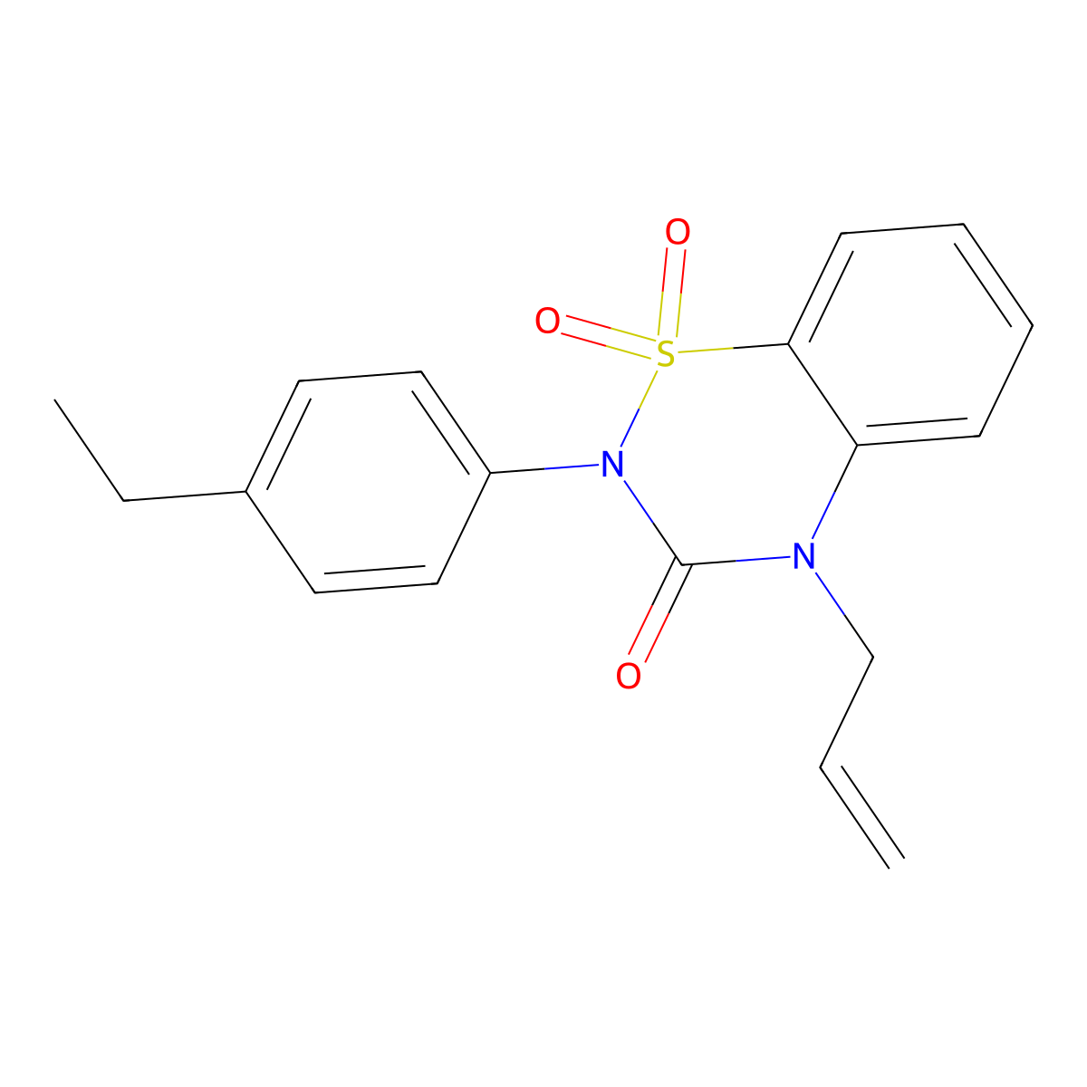 2-(4-Ethylphenyl)-1,1-dioxo-4-prop-2-enyl-1lambda6,2,4-benzothiadiazin-3-one molecular structure, CAS 2549013-99-0
