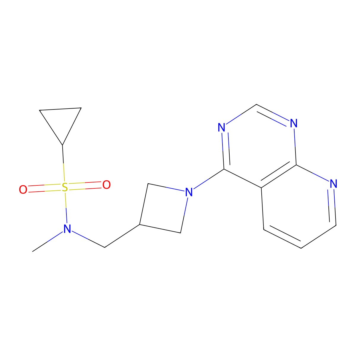 N-methyl-N-[(1-{pyrido[2,3-d]pyrimidin-4-yl}azetidin-3-yl)methyl]cyclopropanesulfonamide molecular structure, CAS 2549014-04-0