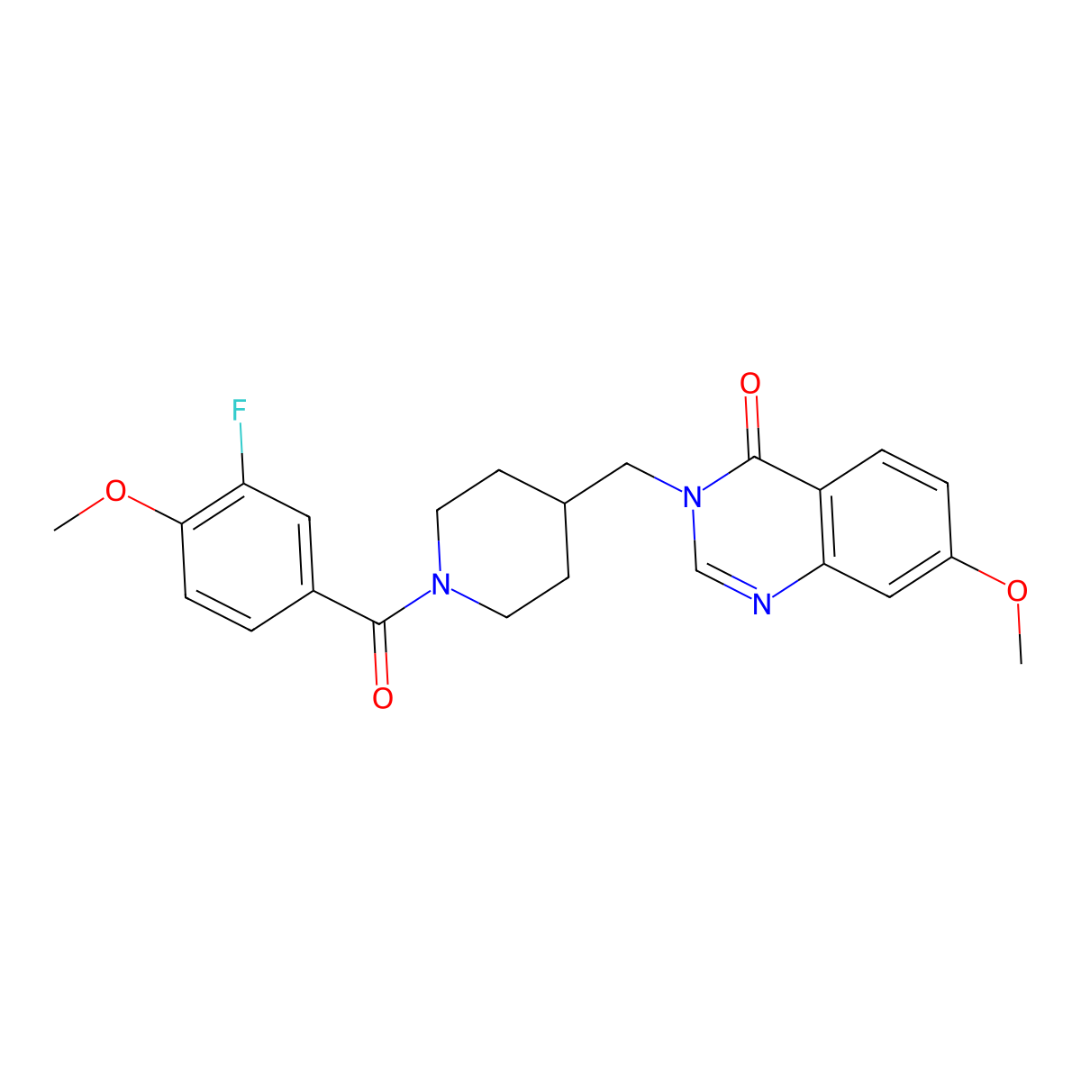 3-{[1-(3-Fluoro-4-methoxybenzoyl)piperidin-4-yl]methyl}-7-methoxy-3,4-dihydroquinazolin-4-one molecular structure, CAS 2549014-09-5