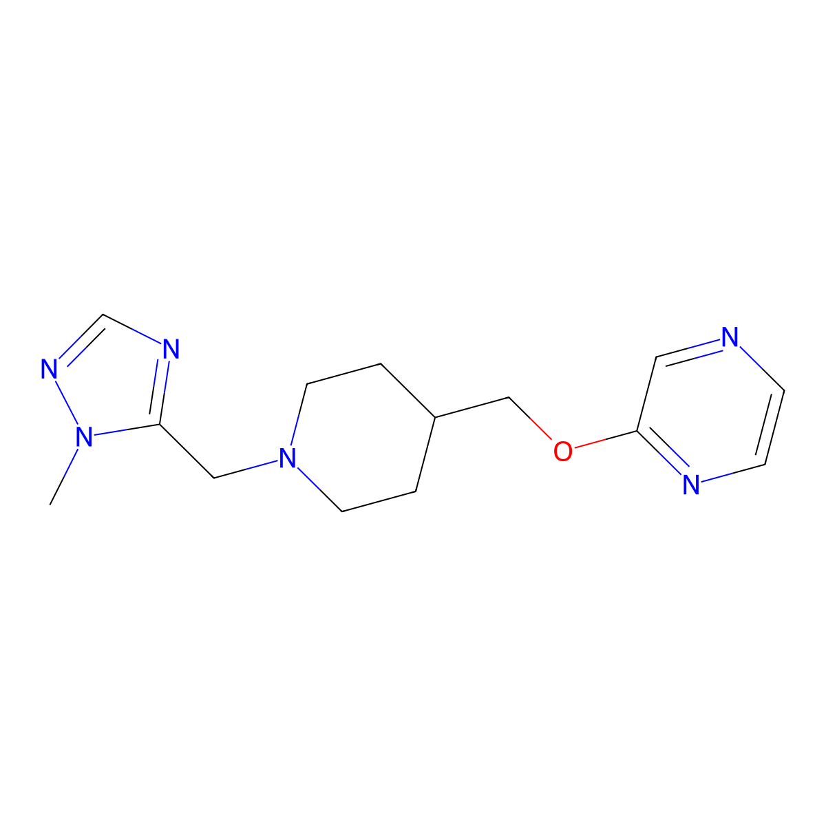 2-({1-[(1-methyl-1H-1,2,4-triazol-5-yl)methyl]piperidin-4-yl}methoxy)pyrazine molecular structure, CAS 2549014-12-0