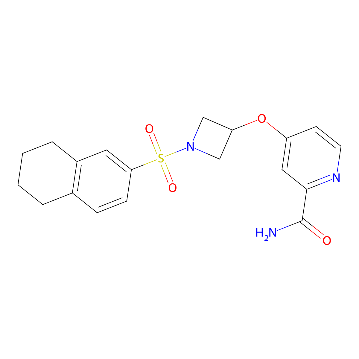 4-{[1-(5,6,7,8-Tetrahydronaphthalene-2-sulfonyl)azetidin-3-yl]oxy}pyridine-2-carboxamide molecular structure, CAS 2549014-20-0