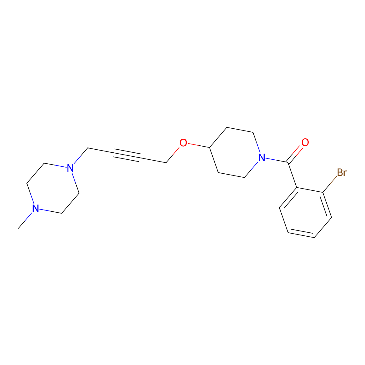 1-(4-{[1-(2-Bromobenzoyl)piperidin-4-yl]oxy}but-2-yn-1-yl)-4-methylpiperazine molecular structure, CAS 2549014-34-6