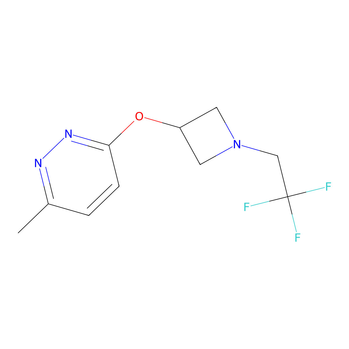3-Methyl-6-{[1-(2,2,2-trifluoroethyl)azetidin-3-yl]oxy}pyridazine molecular structure, CAS 2549014-75-5
