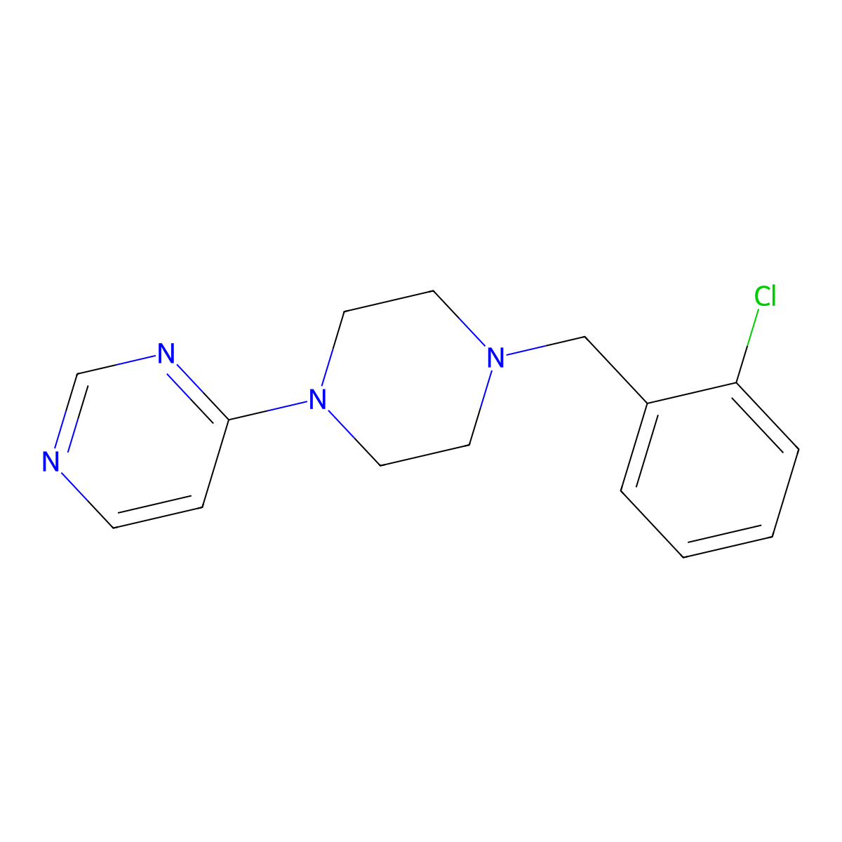 4-{4-[(2-Chlorophenyl)methyl]piperazin-1-yl}pyrimidine molecular structure, CAS 2549014-77-7