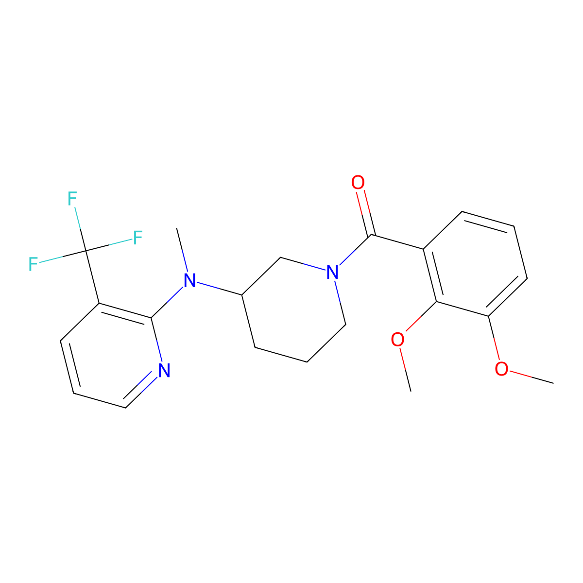 N-[1-(2,3-dimethoxybenzoyl)piperidin-3-yl]-N-methyl-3-(trifluoromethyl)pyridin-2-amine molecular structure, CAS 2549014-82-4