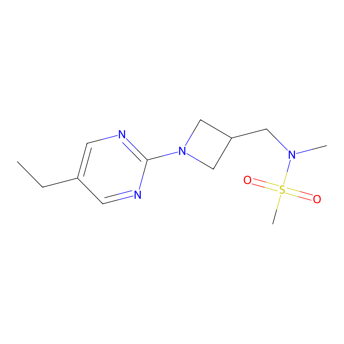 N-{[1-(5-ethylpyrimidin-2-yl)azetidin-3-yl]methyl}-N-methylmethanesulfonamide molecular structure, CAS 2549014-84-6