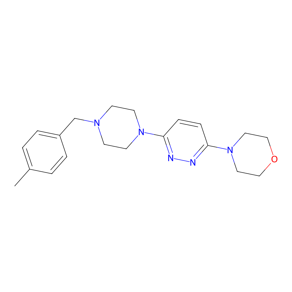 4-(6-{4-[(4-Methylphenyl)methyl]piperazin-1-yl}pyridazin-3-yl)morpholine molecular structure, CAS 2549014-89-1