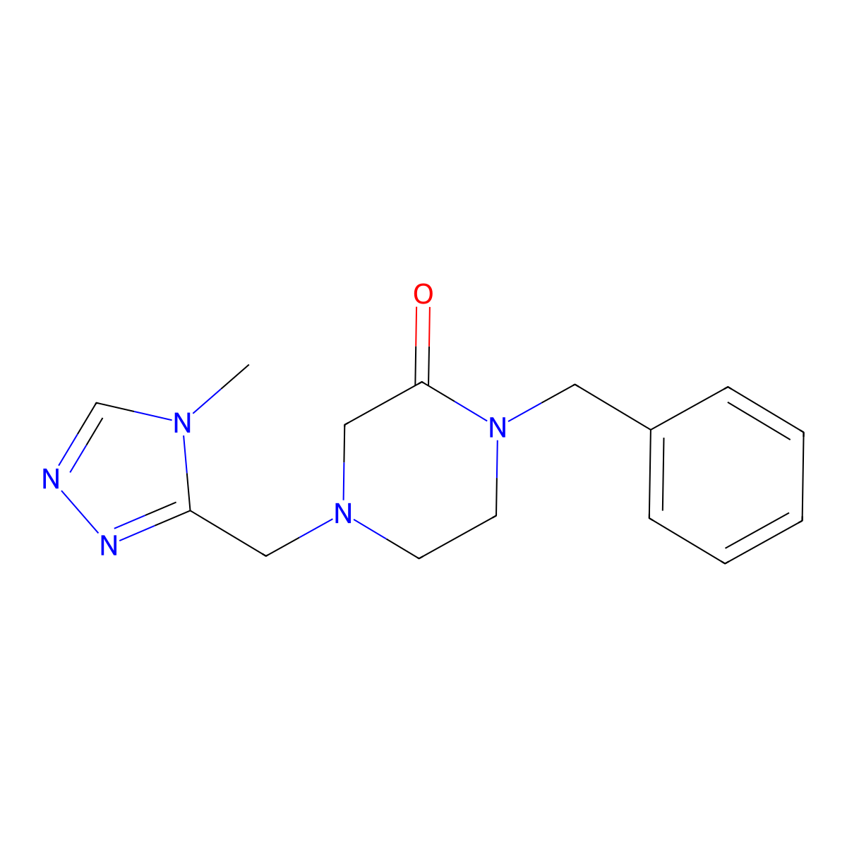 1-Benzyl-4-[(4-methyl-1,2,4-triazol-3-yl)methyl]piperazin-2-one molecular structure, CAS 2549014-95-9