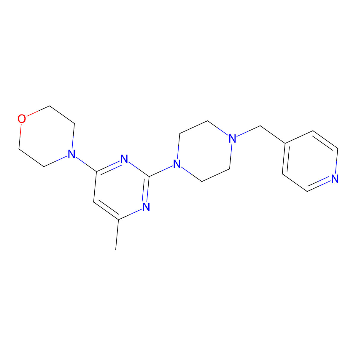 4-(6-Methyl-2-{4-[(pyridin-4-yl)methyl]piperazin-1-yl}pyrimidin-4-yl)morpholine molecular structure, CAS 2549015-07-6