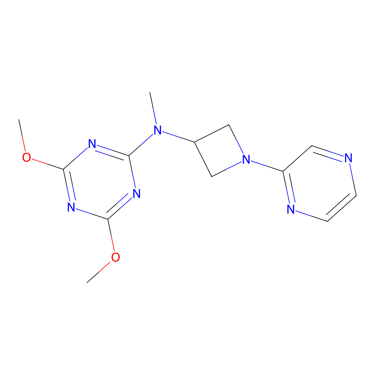 4,6-dimethoxy-N-methyl-N-[1-(pyrazin-2-yl)azetidin-3-yl]-1,3,5-triazin-2-amine molecular structure, CAS 2549015-10-1