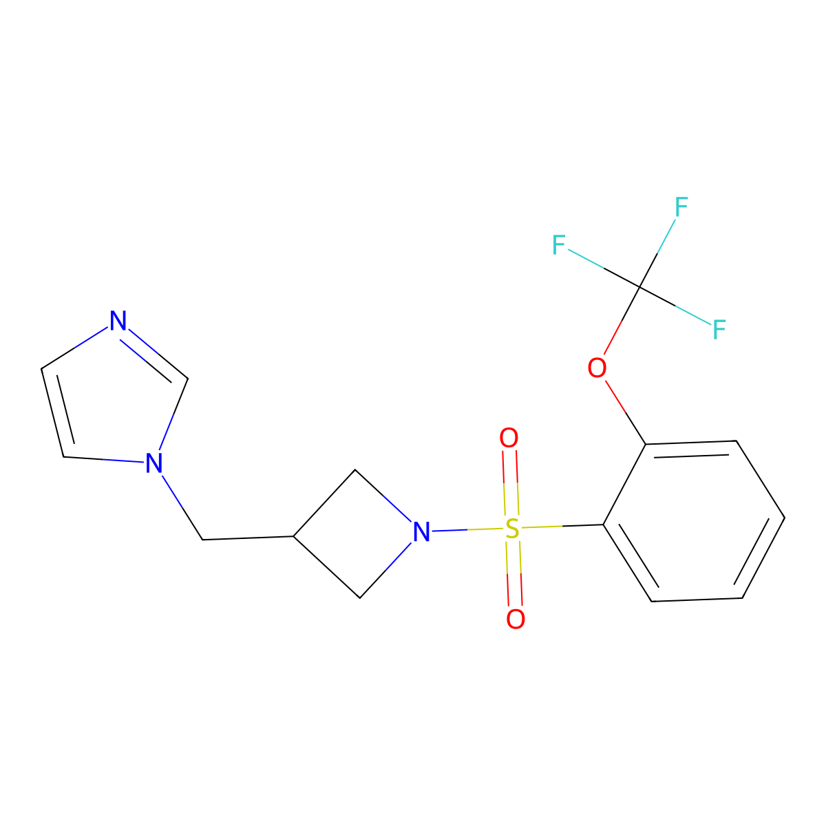 1-({1-[2-(trifluoromethoxy)benzenesulfonyl]azetidin-3-yl}methyl)-1H-imidazole molecular structure, CAS 2549015-12-3