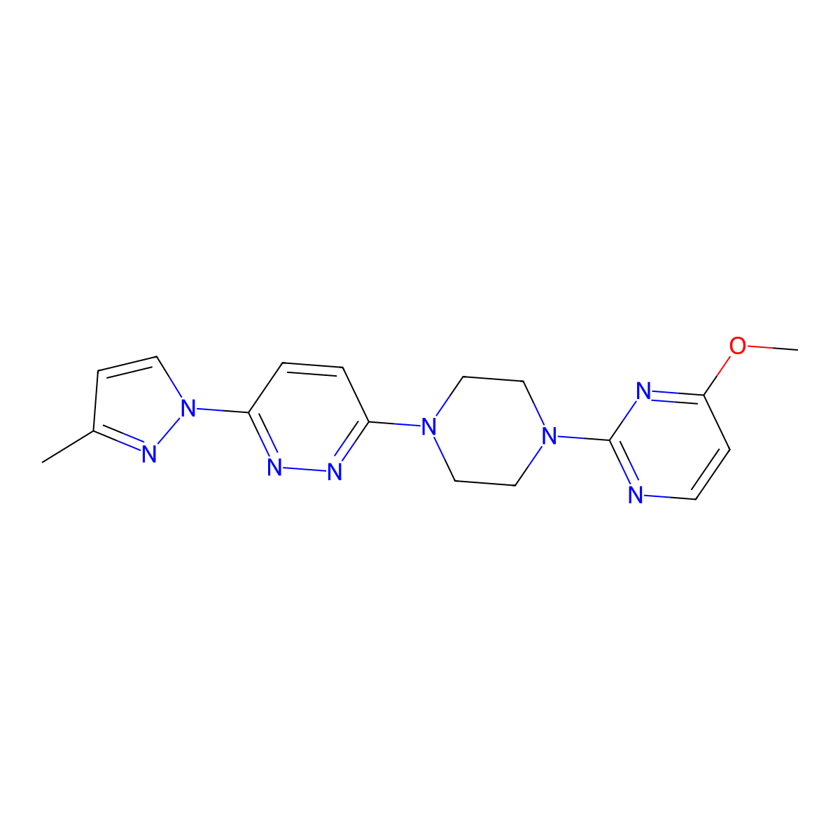 3-[4-(4-methoxypyrimidin-2-yl)piperazin-1-yl]-6-(3-methyl-1H-pyrazol-1-yl)pyridazine molecular structure, CAS 2549015-32-7