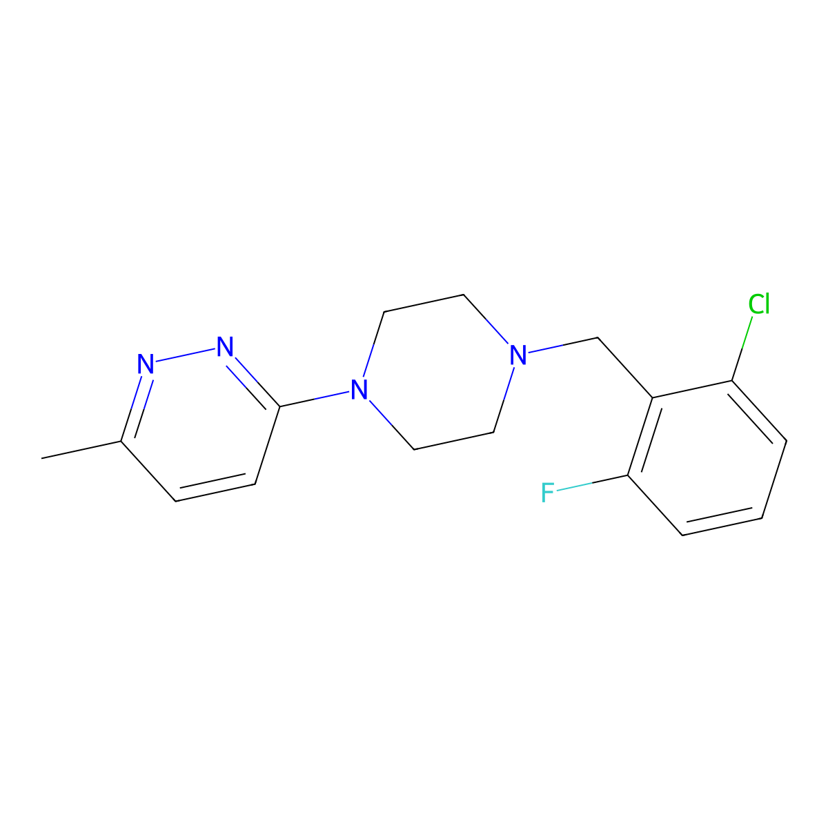 3-{4-[(2-Chloro-6-fluorophenyl)methyl]piperazin-1-yl}-6-methylpyridazine molecular structure, CAS 2549015-41-8
