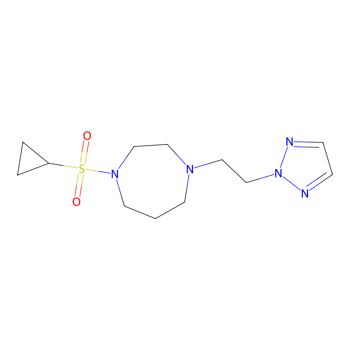 1-(cyclopropanesulfonyl)-4-[2-(2H-1,2,3-triazol-2-yl)ethyl]-1,4-diazepane molecular structure, CAS 2549015-51-0