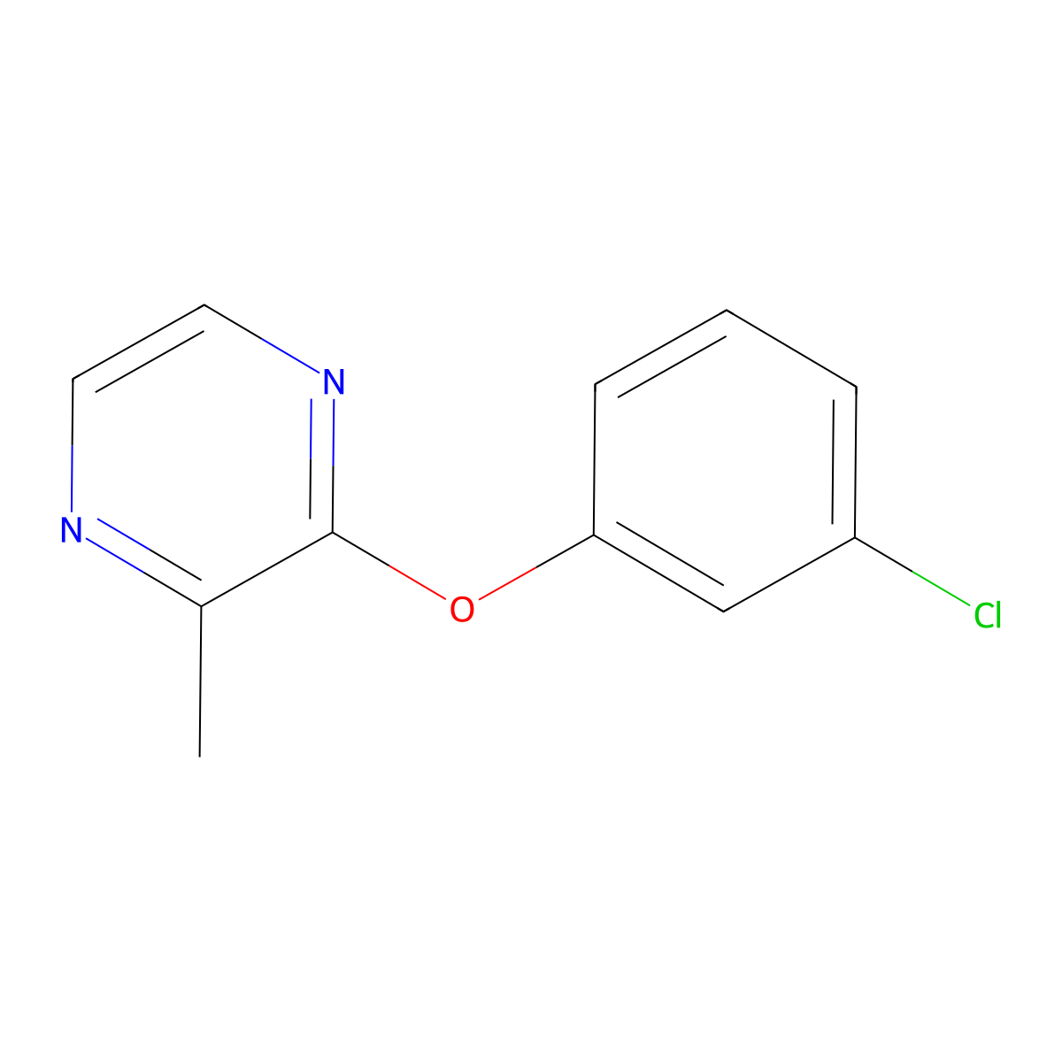 2-(3-Chlorophenoxy)-3-methylpyrazine molecular structure, CAS 2549015-56-5