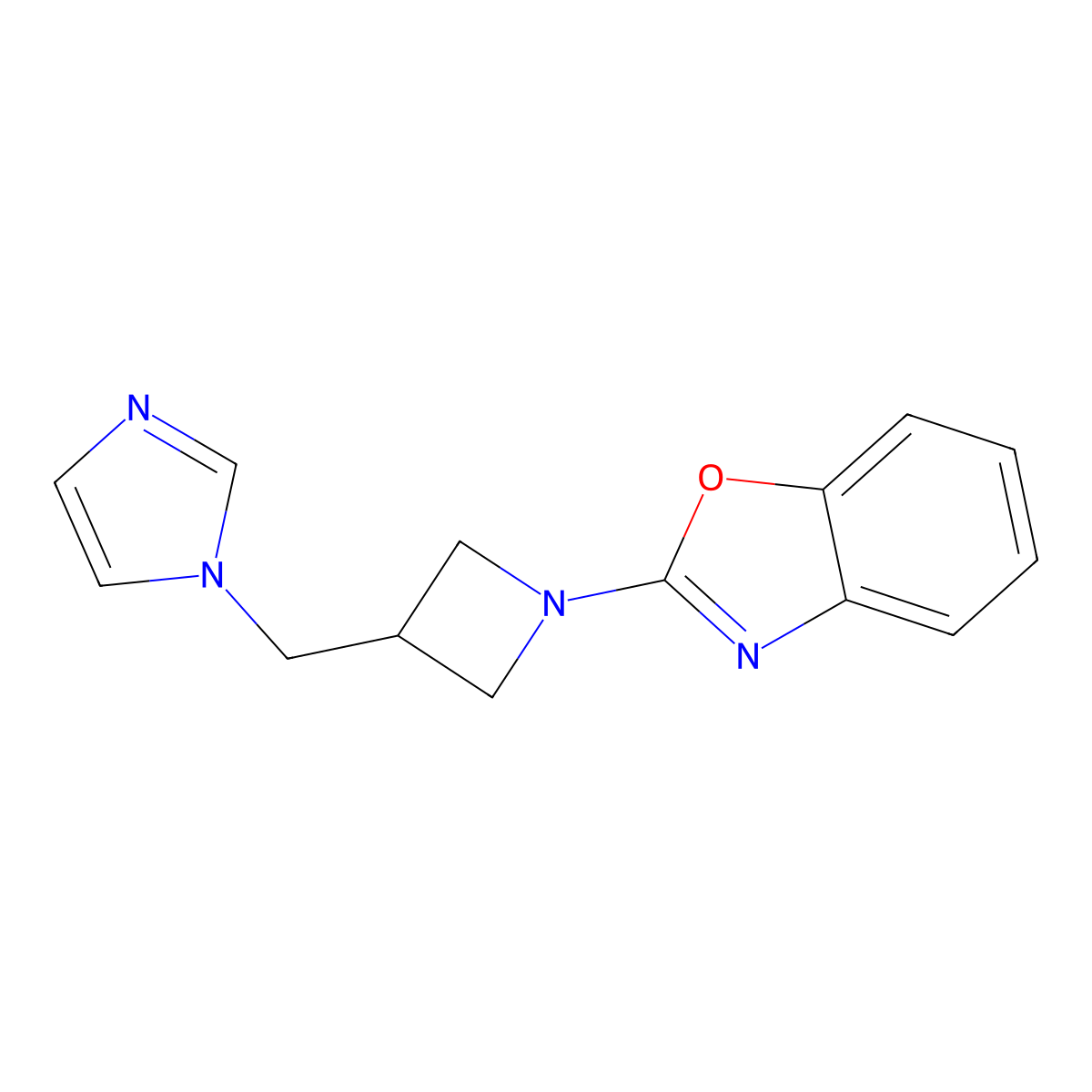 2-{3-[(1H-imidazol-1-yl)methyl]azetidin-1-yl}-1,3-benzoxazole molecular structure, CAS 2549015-58-7