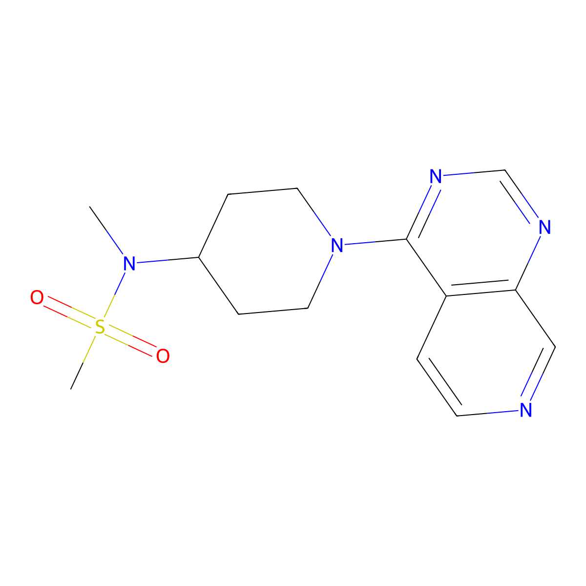 N-methyl-N-(1-{pyrido[3,4-d]pyrimidin-4-yl}piperidin-4-yl)methanesulfonamide molecular structure, CAS 2549015-72-5