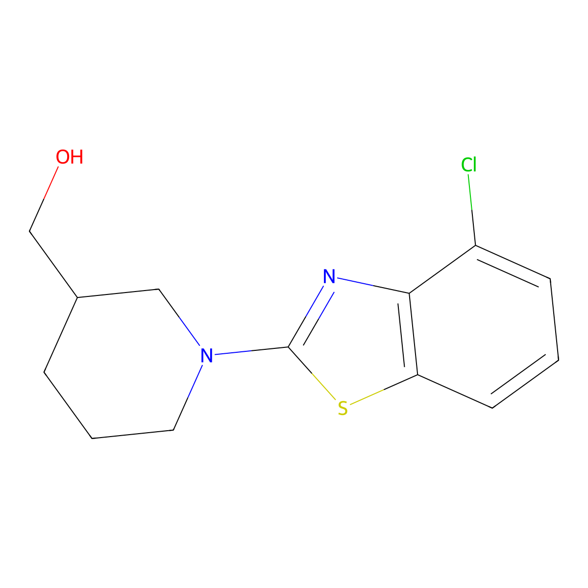 [1-(4-Chloro-1,3-benzothiazol-2-yl)piperidin-3-yl]methanol molecular structure, CAS 2549016-28-4