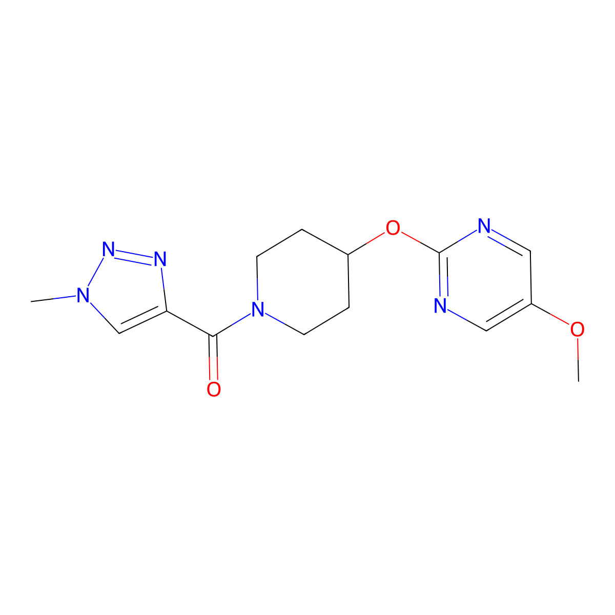 5-methoxy-2-{[1-(1-methyl-1H-1,2,3-triazole-4-carbonyl)piperidin-4-yl]oxy}pyrimidine molecular structure, CAS 2549016-48-8