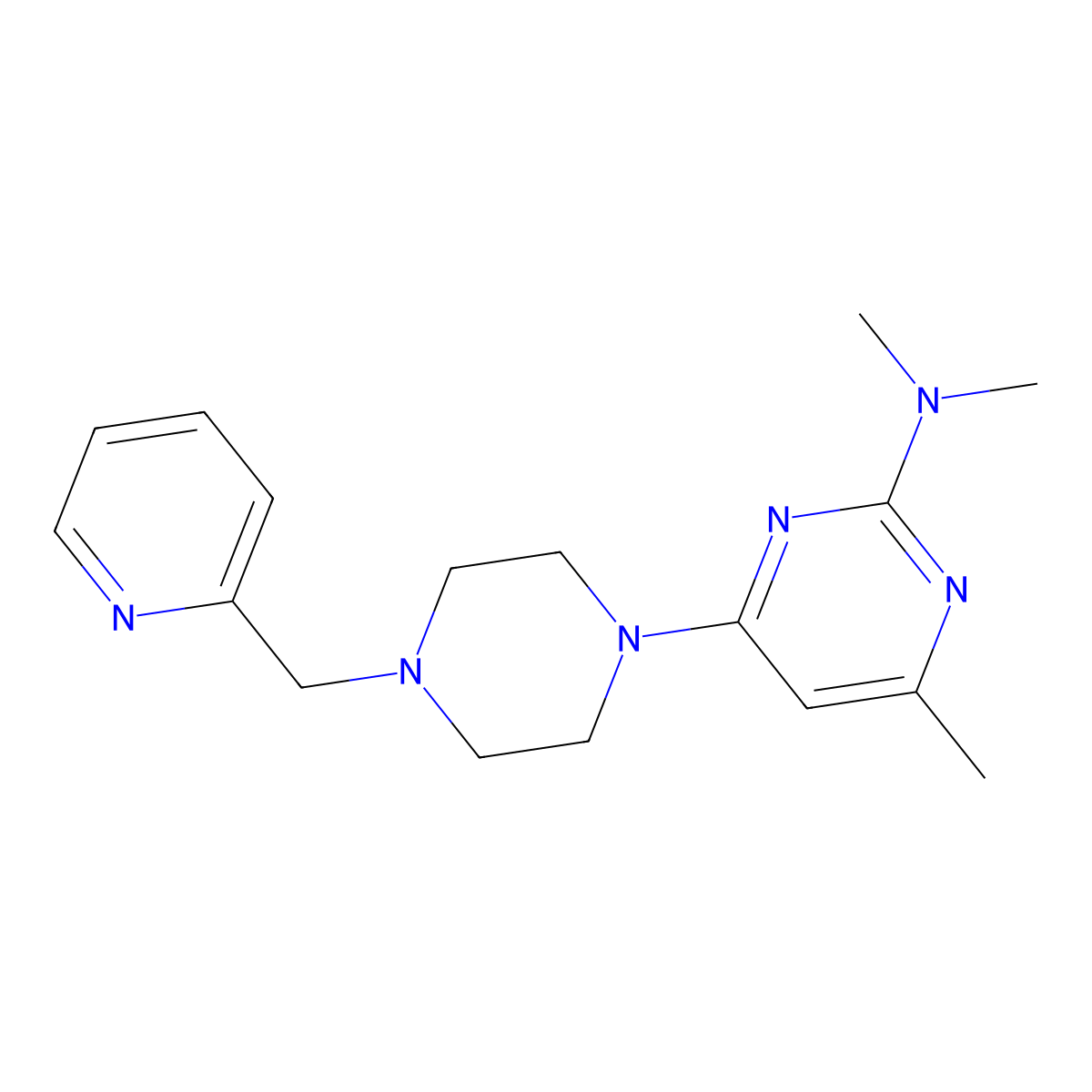 N,N,4-trimethyl-6-{4-[(pyridin-2-yl)methyl]piperazin-1-yl}pyrimidin-2-amine molecular structure, CAS 2549016-69-3
