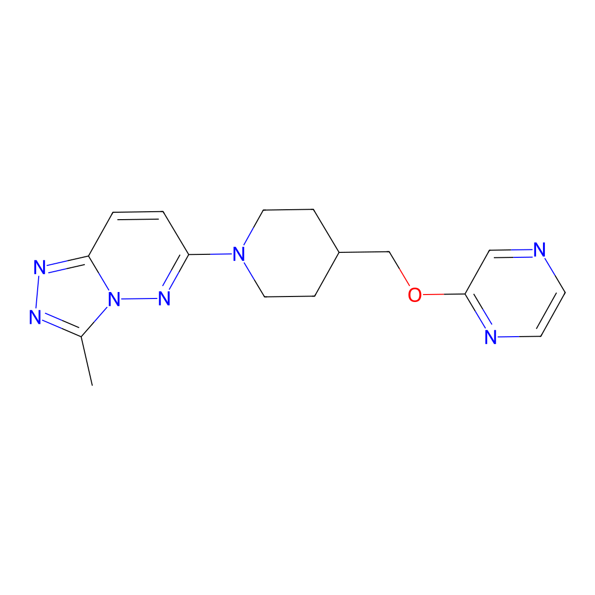 2-[(1-{3-Methyl-[1,2,4]triazolo[4,3-b]pyridazin-6-yl}piperidin-4-yl)methoxy]pyrazine molecular structure, CAS 2549016-78-4