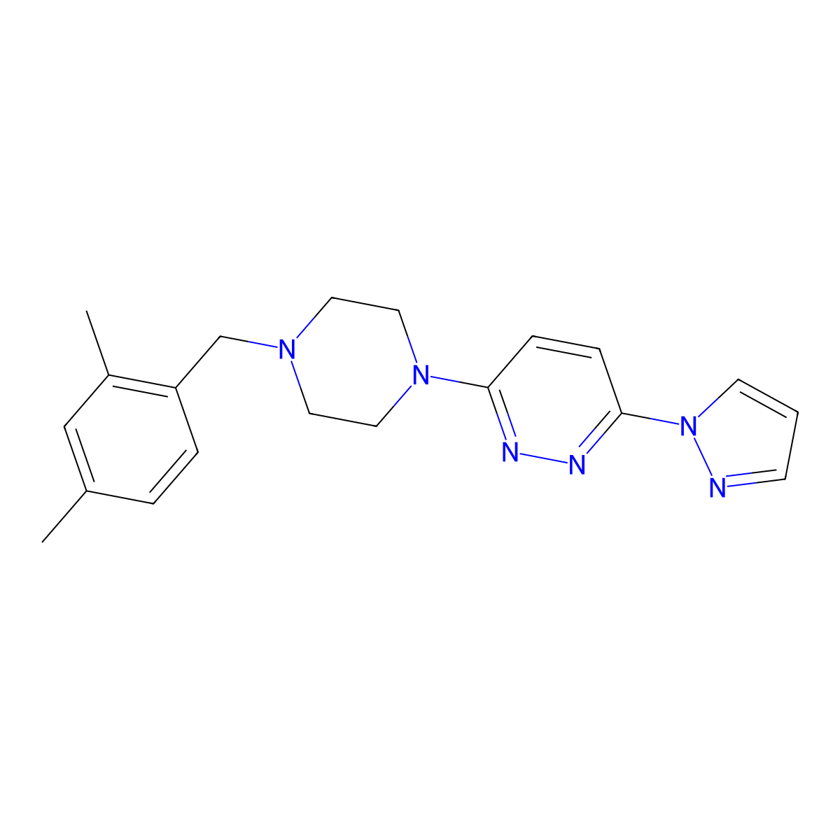 3-{4-[(2,4-dimethylphenyl)methyl]piperazin-1-yl}-6-(1H-pyrazol-1-yl)pyridazine molecular structure, CAS 2549016-95-5