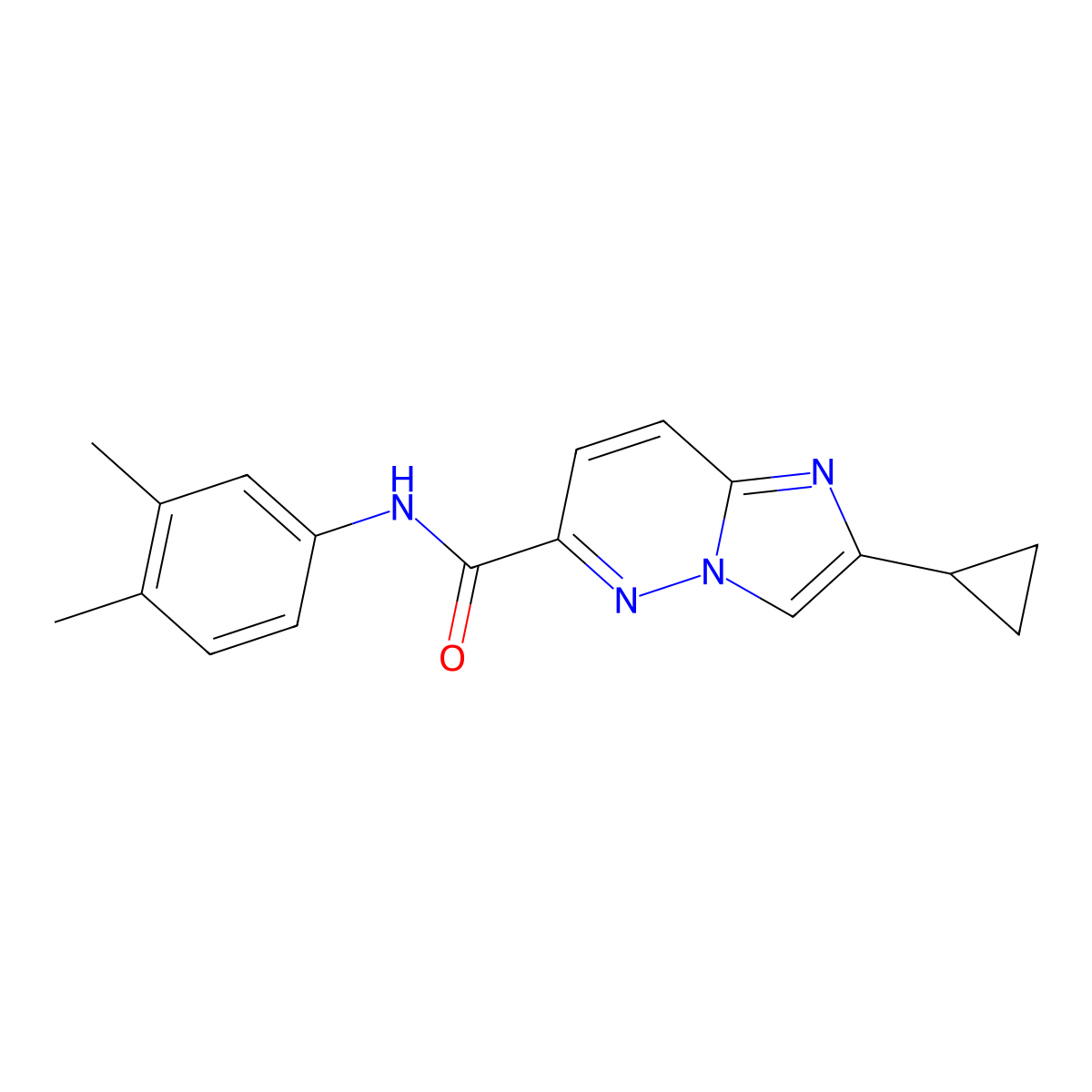 2-cyclopropyl-N-(3,4-dimethylphenyl)imidazo[1,2-b]pyridazine-6-carboxamide molecular structure, CAS 2549017-07-2