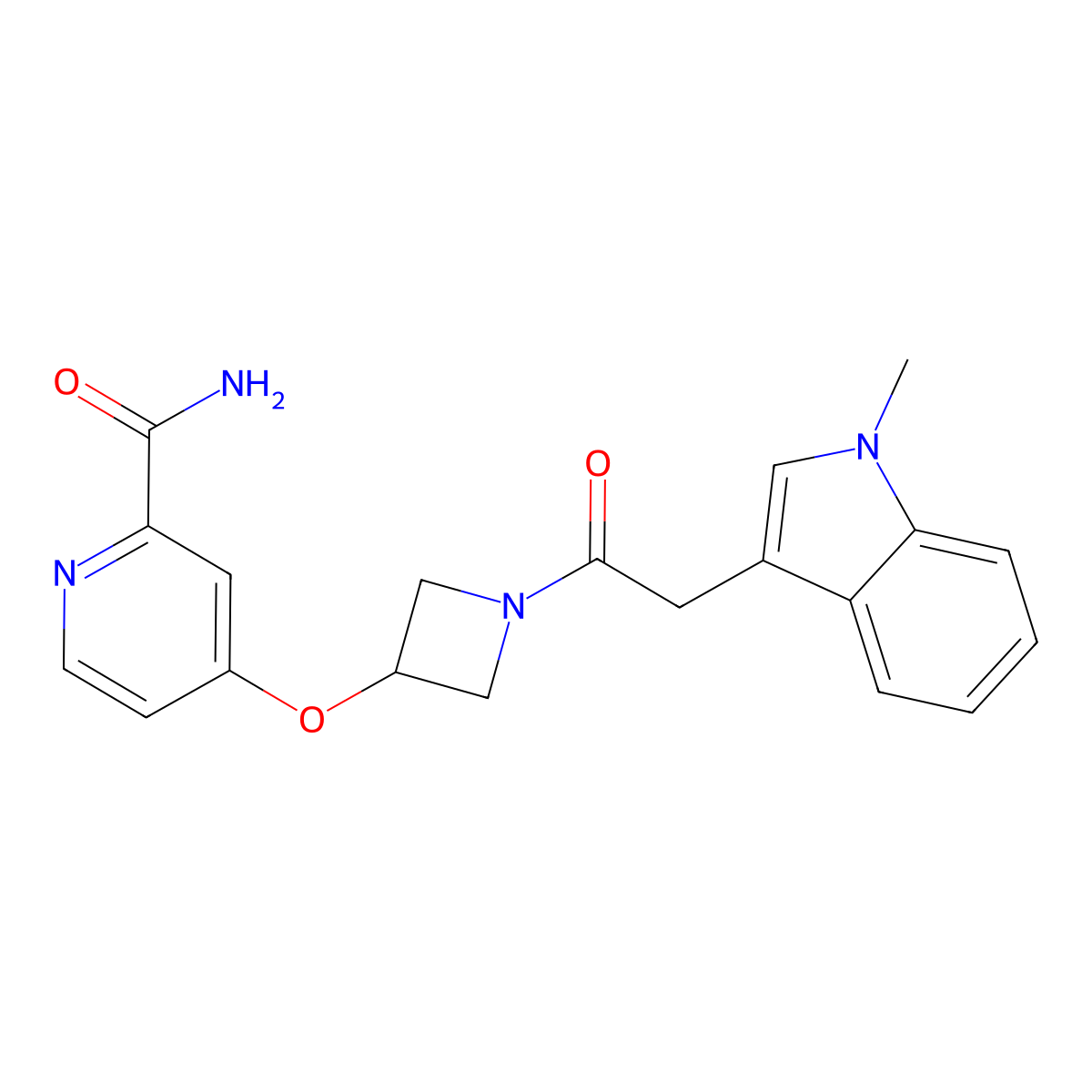 4-({1-[2-(1-methyl-1H-indol-3-yl)acetyl]azetidin-3-yl}oxy)pyridine-2-carboxamide molecular structure, CAS 2549017-08-3