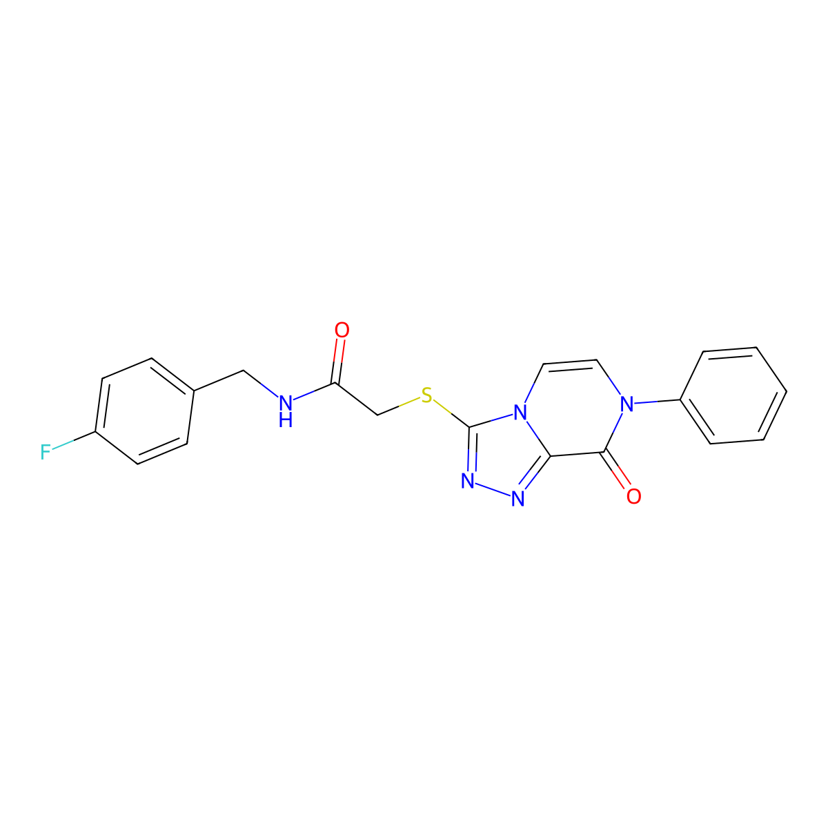 N-[(4-fluorophenyl)methyl]-2-({8-oxo-7-phenyl-7H,8H-[1,2,4]triazolo[4,3-a]pyrazin-3-yl}sulfanyl)acetamide molecular structure, CAS 2549017-10-7