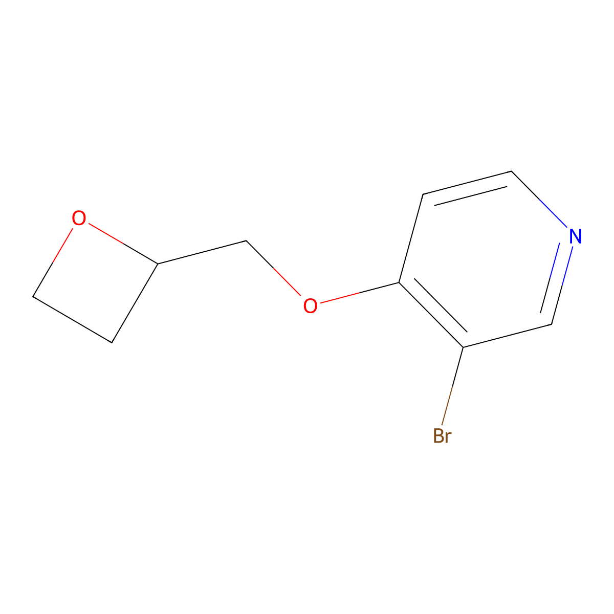 3-Bromo-4-[(oxetan-2-yl)methoxy]pyridine molecular structure, CAS 2549017-20-9