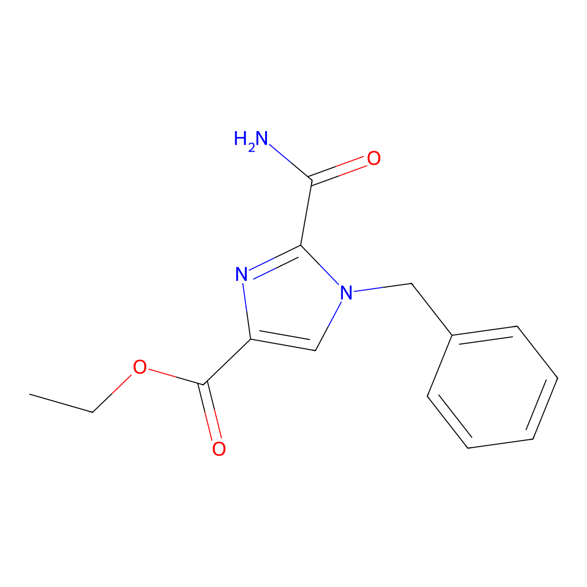 ethyl 1-benzyl-2-carbamoyl-1H-imidazole-4-carboxylate molecular structure, CAS 2549017-23-2