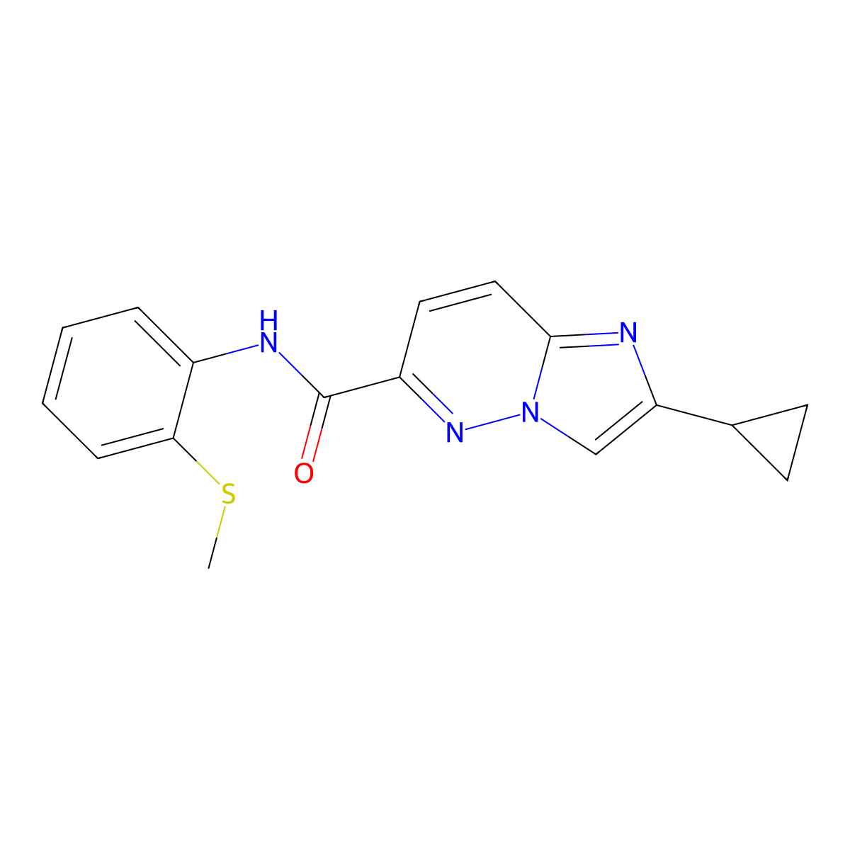 2-cyclopropyl-N-[2-(methylsulfanyl)phenyl]imidazo[1,2-b]pyridazine-6-carboxamide molecular structure, CAS 2549017-24-3