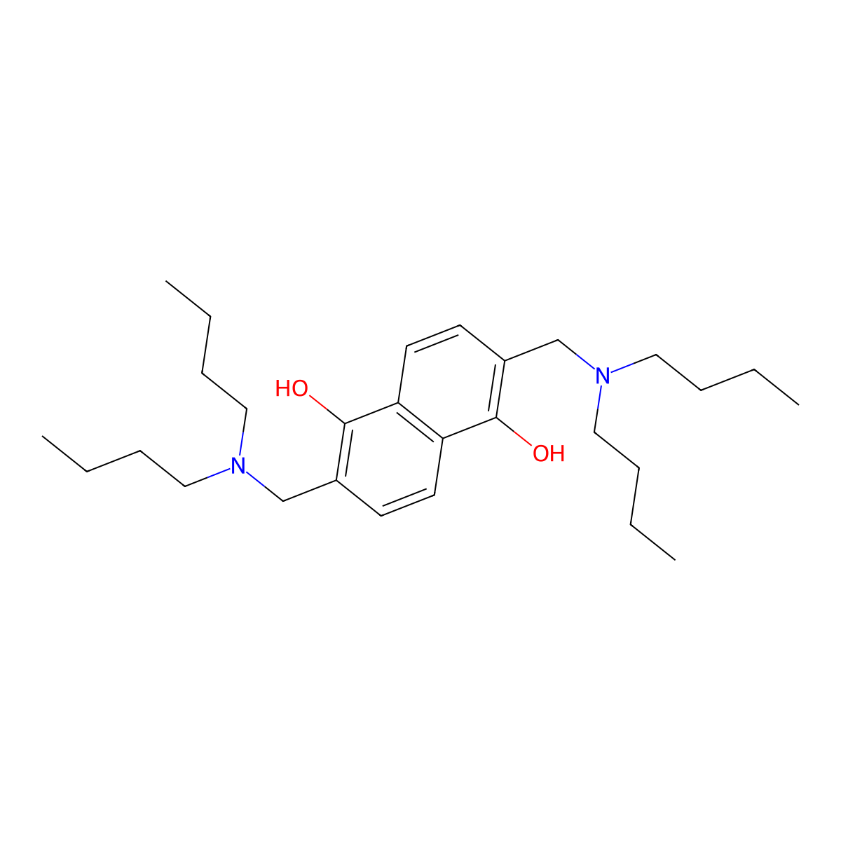 2,6-Bis[(dibutylamino)methyl]naphthalene-1,5-diol molecular structure, CAS 2549017-25-4