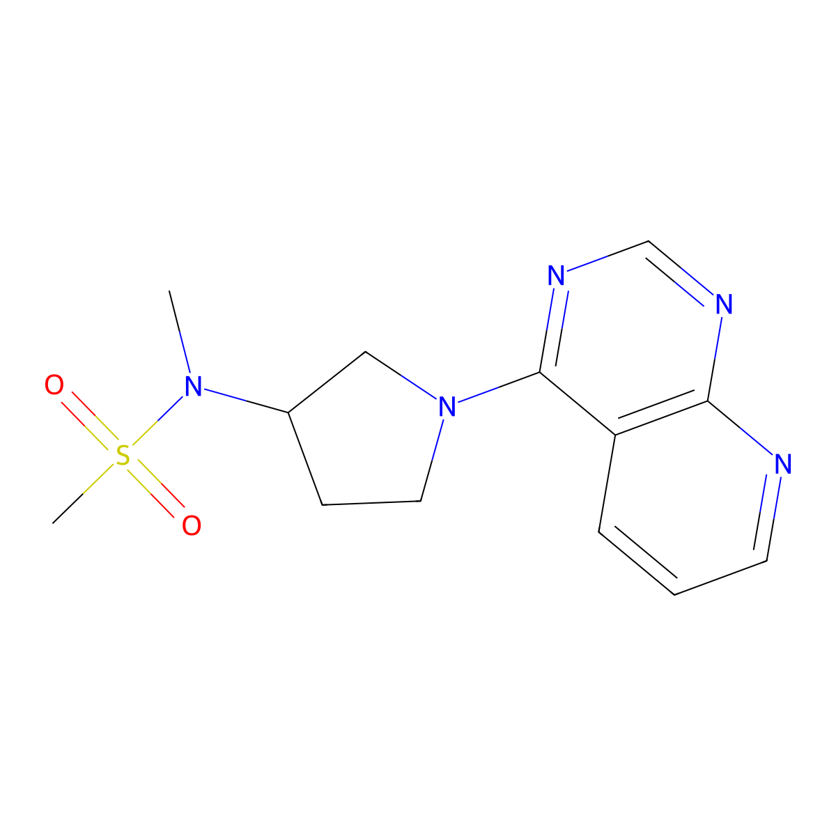 N-methyl-N-(1-{pyrido[2,3-d]pyrimidin-4-yl}pyrrolidin-3-yl)methanesulfonamide molecular structure, CAS 2549017-31-2