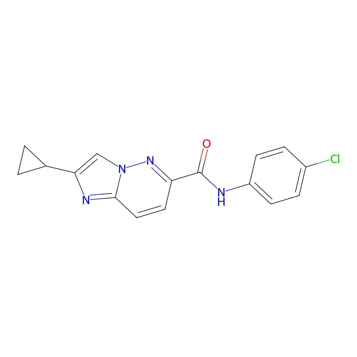 N-(4-chlorophenyl)-2-cyclopropylimidazo[1,2-b]pyridazine-6-carboxamide molecular structure, CAS 2549017-42-5