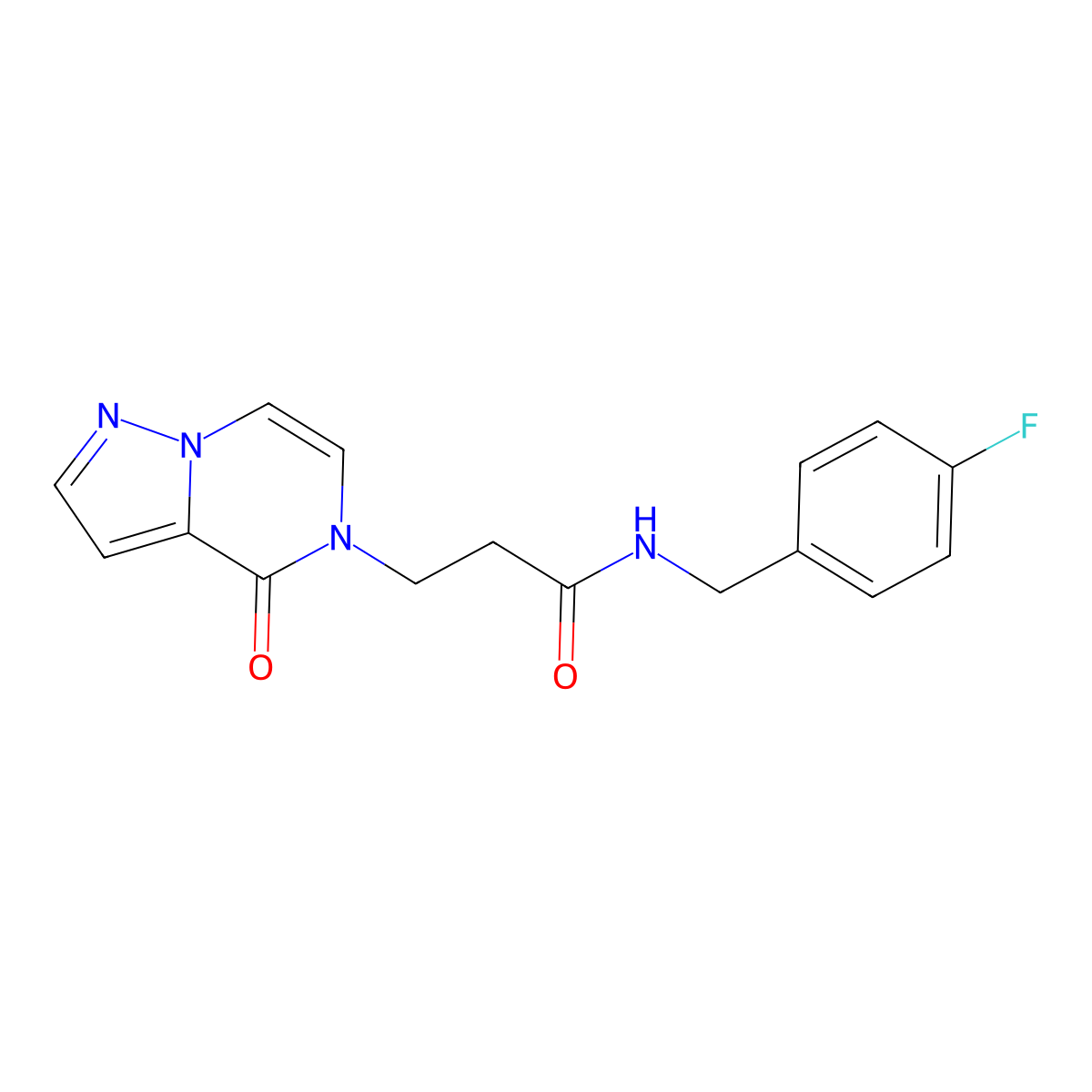 N-[(4-fluorophenyl)methyl]-3-{4-oxo-4H,5H-pyrazolo[1,5-a]pyrazin-5-yl}propanamide molecular structure, CAS 2549017-43-6