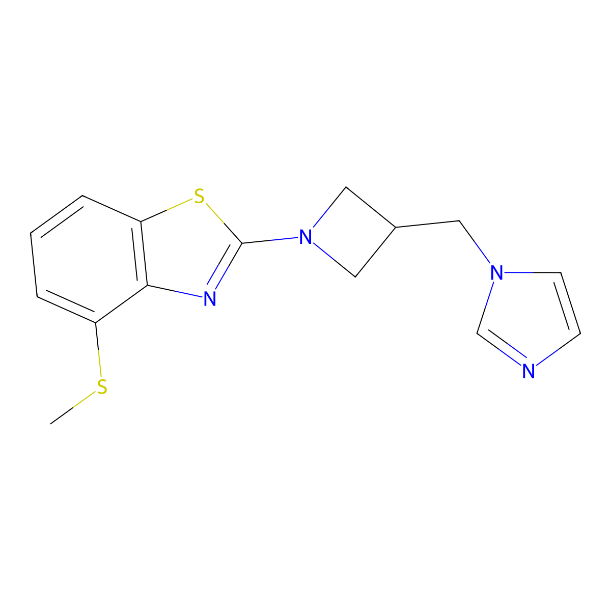 2-{3-[(1H-imidazol-1-yl)methyl]azetidin-1-yl}-4-(methylsulfanyl)-1,3-benzothiazole molecular structure, CAS 2549017-46-9