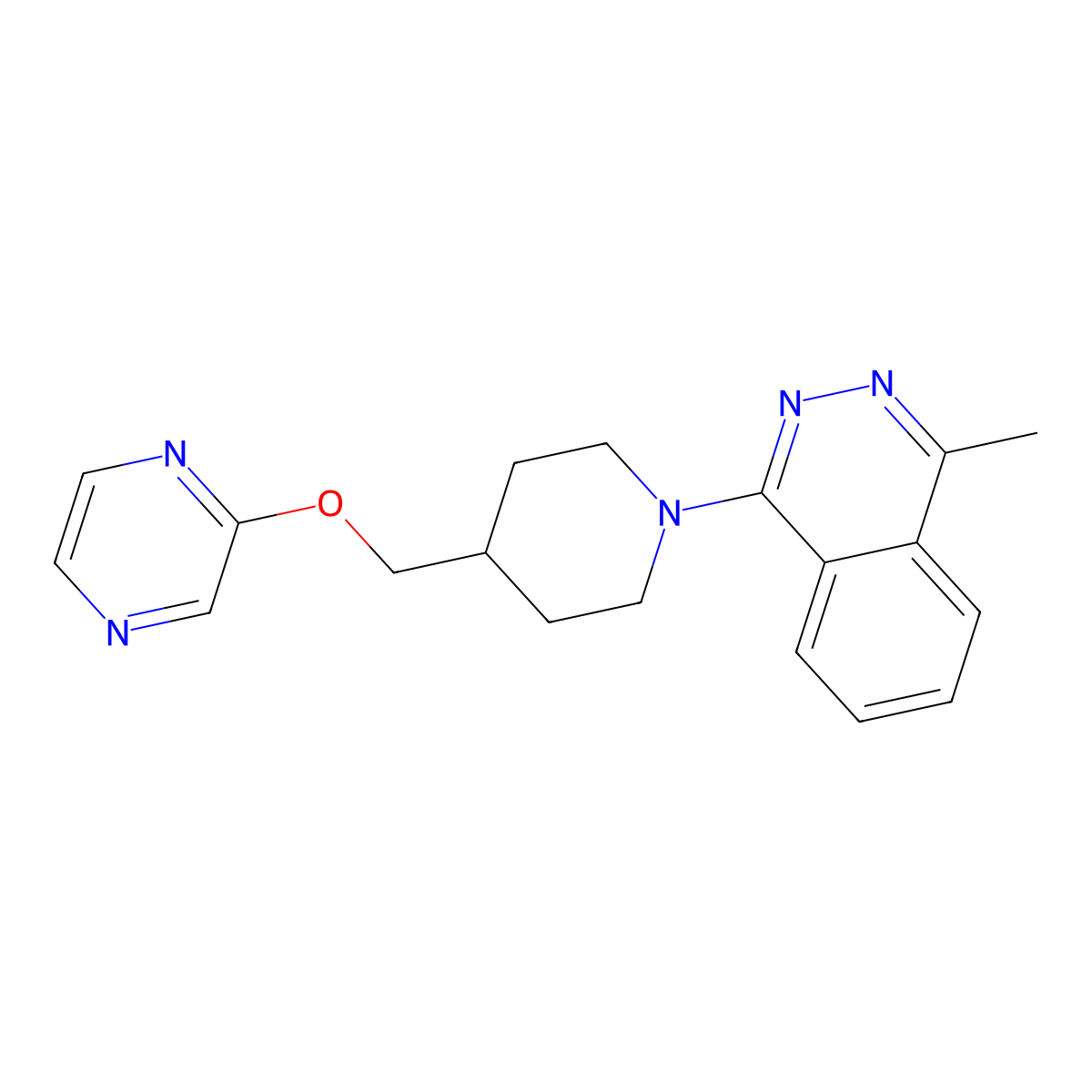 1-Methyl-4-{4-[(pyrazin-2-yloxy)methyl]piperidin-1-yl}phthalazine molecular structure, CAS 2549017-56-1