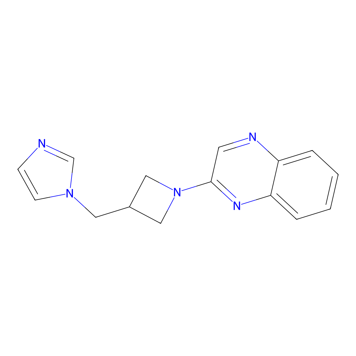 2-{3-[(1H-imidazol-1-yl)methyl]azetidin-1-yl}quinoxaline molecular structure, CAS 2549017-58-3