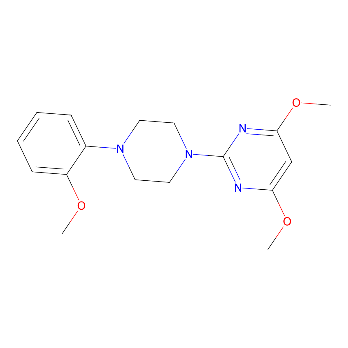 4,6-Dimethoxy-2-[4-(2-methoxyphenyl)piperazin-1-yl]pyrimidine molecular structure, CAS 2549017-72-1