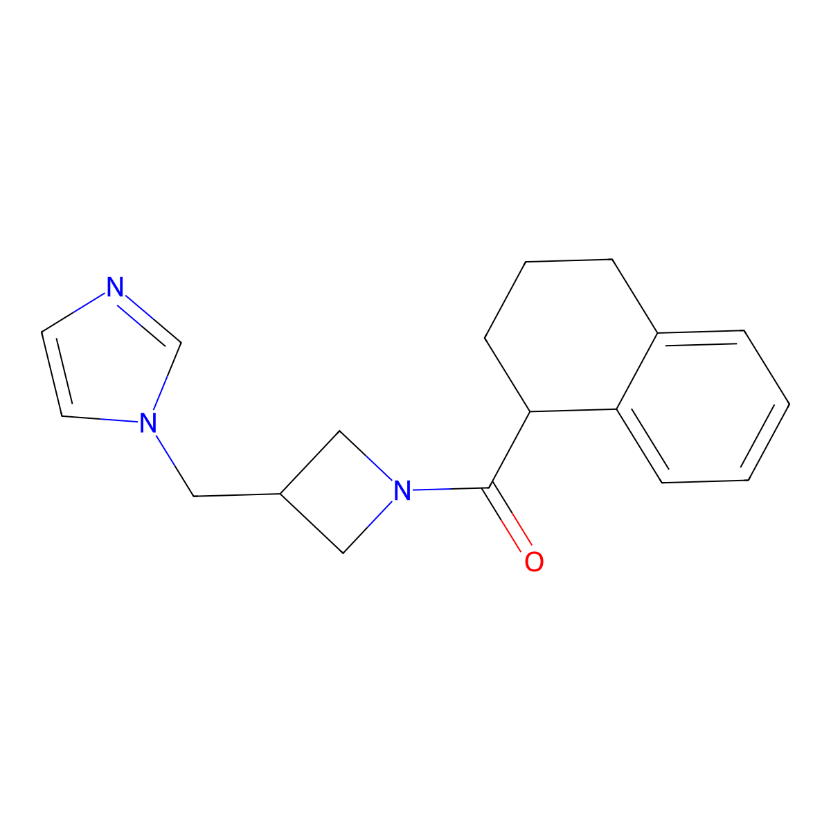 1-{[1-(1,2,3,4-tetrahydronaphthalene-1-carbonyl)azetidin-3-yl]methyl}-1H-imidazole molecular structure, CAS 2549017-85-6
