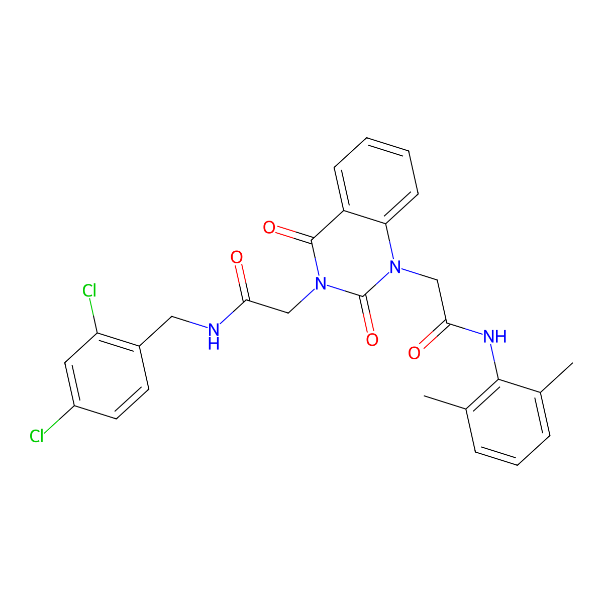 N-[(2,4-dichlorophenyl)methyl]-2-(1-{[(2,6-dimethylphenyl)carbamoyl]methyl}-2,4-dioxo-1,2,3,4-tetrahydroquinazolin-3-yl)acetamide molecular structure, CAS 2549017-91-4